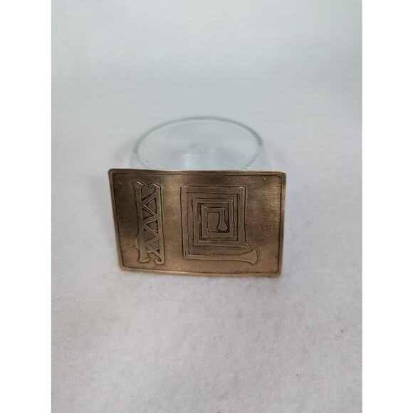 Belt buckle "Nu Gold" Red brass Etched +Oxidized 36grams - Picture 7 of 7